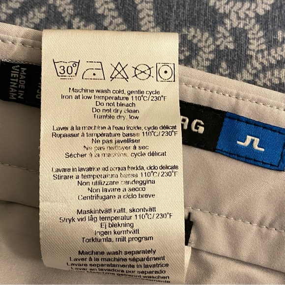 J. Lindeberg Golf Pants Regular Fit Lightweight 34x30 Light Gray Pant Logo - Picture 11 of 12